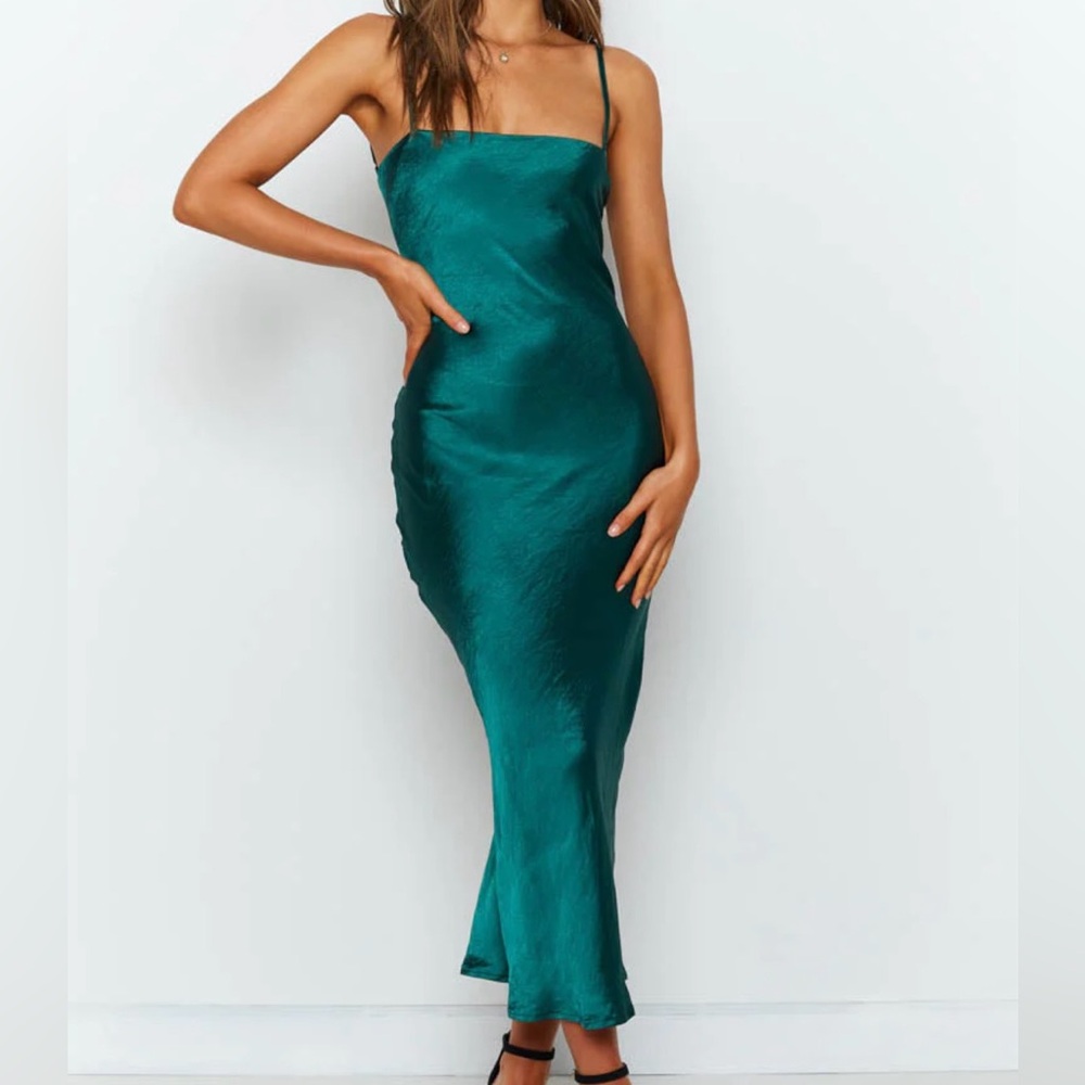 Beginning Boutique Strapless Teal Dress
